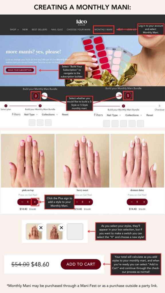 How to create a Monthly Mani Subscription